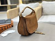 Chloe Marcie Shoulder Bag in Suede Leather Brown - 37x25x9.5cm - 2