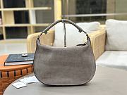 Chloe Marcie Shoulder Bag in Suede Leather Gray - 37x25x9.5cm - 3