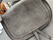 Chloe Marcie Shoulder Bag in Suede Leather Gray - 37x25x9.5cm - 4