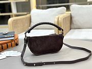 Chloe Mni Marcie Shoulder Bag in Suede Leather Chocolate - 25x15x7cm - 4