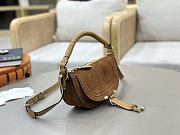 Chloe Mni Marcie Shoulder Bag in Suede Leather Brown - 25x15x7cm - 6
