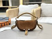 Chloe Mni Marcie Shoulder Bag in Suede Leather Brown - 25x15x7cm - 3