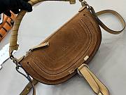 Chloe Mni Marcie Shoulder Bag in Suede Leather Brown - 25x15x7cm - 2