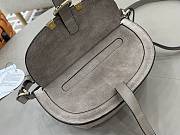 Chloe Mni Marcie Shoulder Bag in Suede Leather Gray - 25x15x7cm - 4