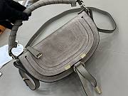 Chloe Mni Marcie Shoulder Bag in Suede Leather Gray - 25x15x7cm - 3