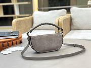 Chloe Mni Marcie Shoulder Bag in Suede Leather Gray - 25x15x7cm - 2