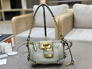 Chloe Small Paddington Crossbody Bag in Grained Leather White - 22x15x10cm