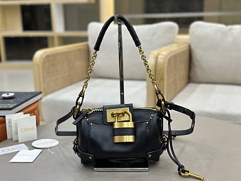 Chloe Small Paddington Crossbody Bag in Grained Leather Black - 22x15x10cm