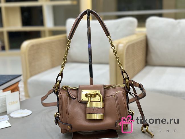 Chloe Small Paddington Crossbody Bag in Grained Leather Brown - 22x15x10cm - 1