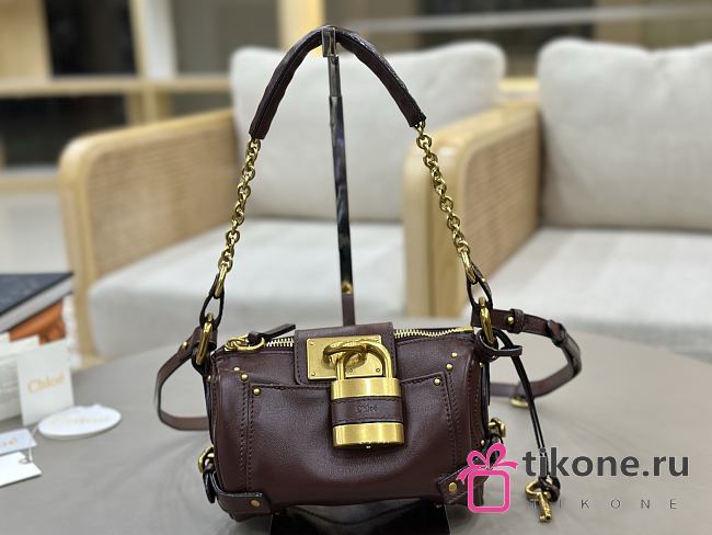 Chloe Small Paddington Crossbody Bag in Grained Leather Crafty Brown - 22x15x10cm - 1