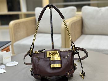 Chloe Small Paddington Crossbody Bag in Grained Leather Crafty Brown - 22x15x10cm
