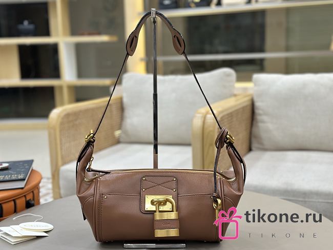 Chloe Paddington Crossbody Bag in Grained Leather Brown - 29x18x18.5cm - 1
