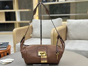 Chloe Paddington Crossbody Bag in Grained Leather Brown - 29x18x18.5cm