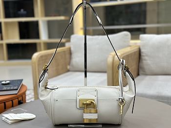Chloe Paddington Crossbody Bag in Grained Leather White - 29x18x18.5cm