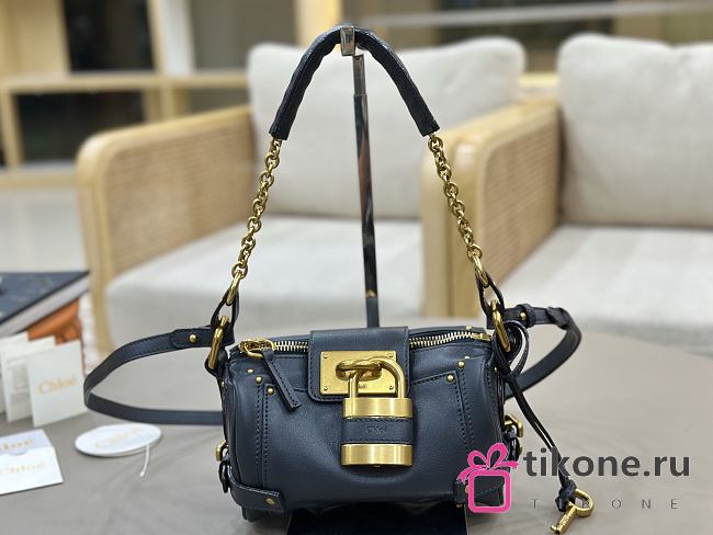 Chloe Small Paddington Crossbody Bag in Grained Leather Blue - 22x15x10cm - 1