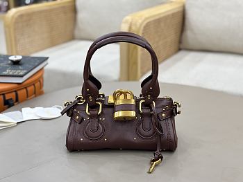 Chloe Small Paddington Bag In Grained Leather Crafty Brown - 26x12x12cm