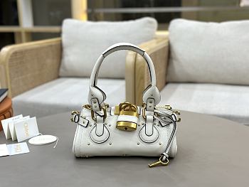 Chloe Small Paddington Bag In Grained Leather Crafty White - 26x12x12cm