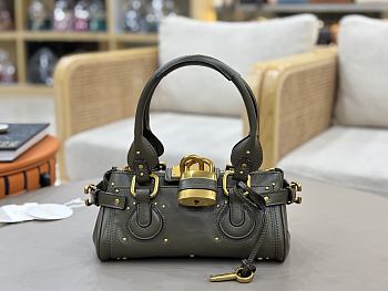 Chloe Small Paddington Bag In Grained Leather Green - 26x12x12cm