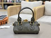 Chloe Small Paddington Bag In Grained Leather Green - 26x12x12cm - 3