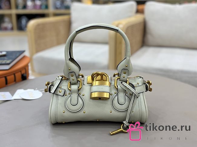 Chloe Small Paddington Bag In Grained Leather Off White - 26x12x12cm - 1