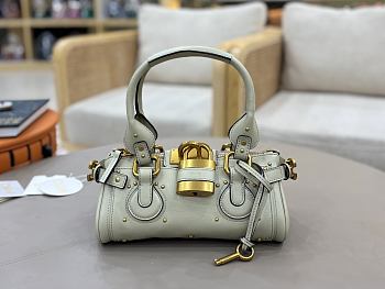 Chloe Small Paddington Bag In Grained Leather Off White - 26x12x12cm