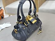 Chloe Small Paddington Bag In Grained Leather Blue - 26x12x12cm - 6