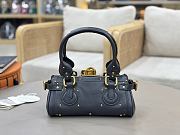 Chloe Small Paddington Bag In Grained Leather Blue - 26x12x12cm - 5