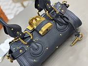 Chloe Small Paddington Bag In Grained Leather Blue - 26x12x12cm - 4