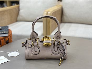 Chloe Small Paddington Bag In Grained Leather Pink - 26x12x12cm