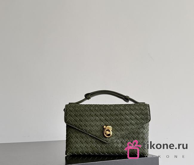 Bottega Veneta Knot Lock Green Tweed - 25x16x5.5cm - 1