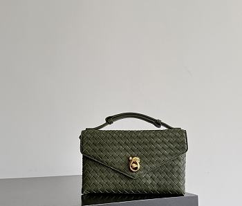 Bottega Veneta Knot Lock Green Tweed - 25x16x5.5cm
