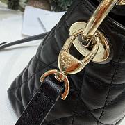 Dior Adiorable Top Handle Mini Bag Black Macrocannage Lambskin - 22.5x13x9cm - 6