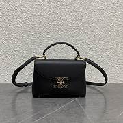 Celine Teen Nino Bag In Smooth Satinated Calfskin With Enamel Closure Black - 20.5x13x8cm - 1