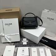 Celine Teen Nino Bag In Smooth Satinated Calfskin With Enamel Closure Black - 20.5x13x8cm - 2