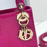 Mini Lady Dior Bag with Chain Python Fuchsia - 18x15x7cm - 6