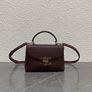 Celine Teen Nino Bag In Smooth Satinated Calfskin With Enamel Closure Syrah - 20.5x13x8cm - 1