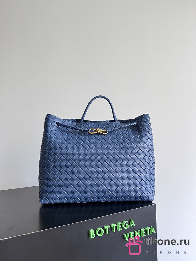 Bottega Veneta Large Andiamo Intrecciato Blue - 42x35x18cm - 1
