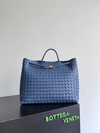 Bottega Veneta Large Andiamo Intrecciato Blue - 42x35x18cm