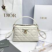 Dior Adiorable Top Handle Mini Bag White Macrocannage Lambskin - 22.5x13x9cm - 1