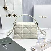 Dior Adiorable Top Handle Mini Bag White Macrocannage Lambskin - 22.5x13x9cm - 4