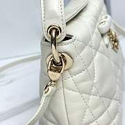 Dior Adiorable Top Handle Mini Bag White Macrocannage Lambskin - 22.5x13x9cm - 5