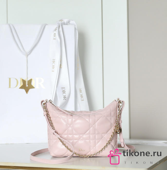 Diorling Mini Bag Soupir Pink Macrocannage Lambskin - 18x16.5x6cm - 1