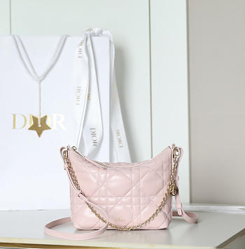 Diorling Mini Bag Soupir Pink Macrocannage Lambskin - 18x16.5x6cm
