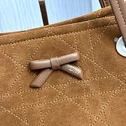 Small Dior Promenade Shopping Bag Marron Bobby Flat Cannage Suede Calfskin - 27x20x12.5cm  - 2