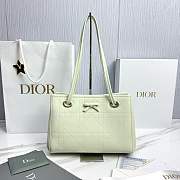 Dior Qixi Small Dior Promenade Shopping Bag Soupir Green Flat Cannage Calfskin - 27x20x12.5cm - 1
