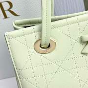 Dior Qixi Small Dior Promenade Shopping Bag Soupir Green Flat Cannage Calfskin - 27x20x12.5cm - 6