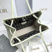 Dior Qixi Small Dior Promenade Shopping Bag Soupir Green Flat Cannage Calfskin - 27x20x12.5cm - 4