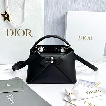Mini Dior Cigale Bag Shiny Supple Calfskin Black - 21.5x7.5x15cm