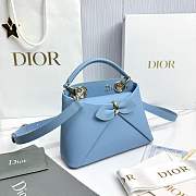Mini Dior Cigale Bag Shiny Supple Calfskin Denim Blue - 21.5x7.5x15cm - 6