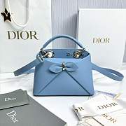 Mini Dior Cigale Bag Shiny Supple Calfskin Denim Blue - 21.5x7.5x15cm - 4